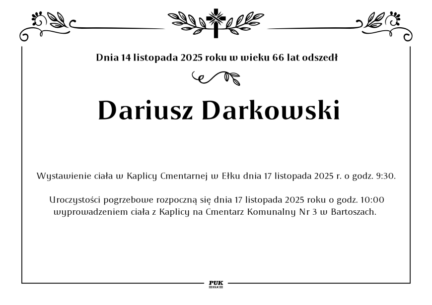 Dariusz Darkowski - nekrolog